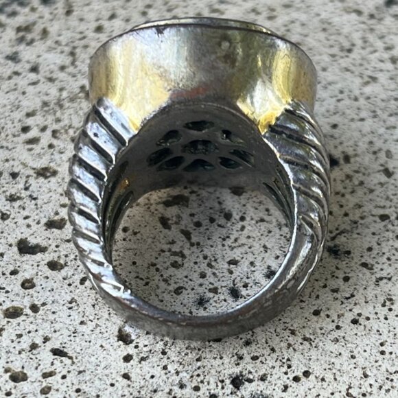 Black Faceted Cocktail Ring - Sz. 8-1/2 - Picture 6 of 6